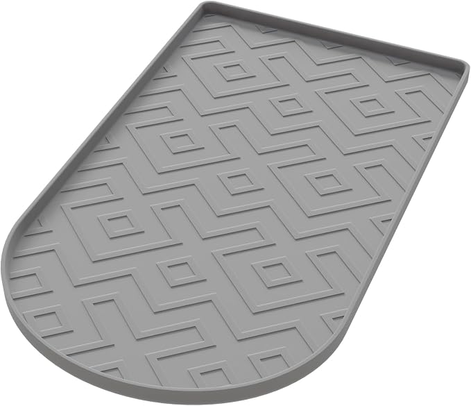 Silicone Coffee Mat,15.8"x 9.8"in Bar Mat for Countertop,Heat-Resistant,Non-Slip,Leak-Proof,Fit for Coffee Maker/Espresso Machine-Grey