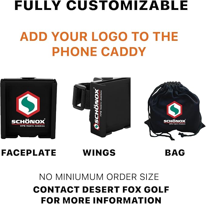 DESERT FOX GOLF Phone Caddy – Adjustable Golf Cart Phone Holder with Secure Strap for Hands-Free GPS & Golf Apps – Universal Fit