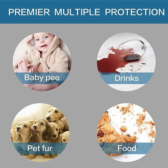 Waterproof Dog Bed Covers for Couch Protection, Water-Resistant Soft Dog Pet Blanket Anti-Slip Dog Blanket for Bed, for Furniture Bed Couch Sofa (Ivory White,86x82inch)