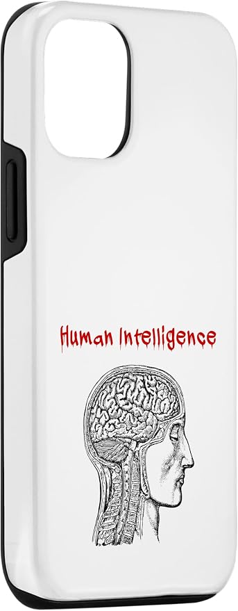 Human Intelligence (Anti Ai Statement & Head Graphic) Case for iPhone 12/12 Pro
