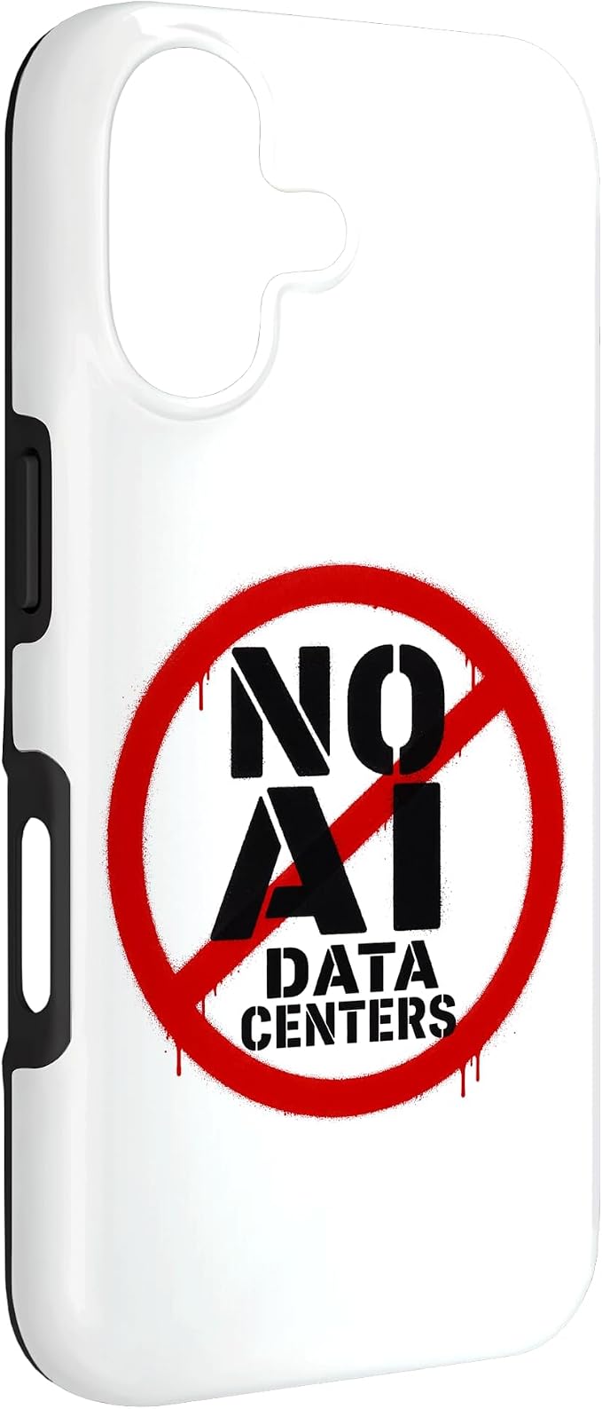 No AI Data Centers ��� Simple Minimal Spray Paint Style Text Case for iPhone 17