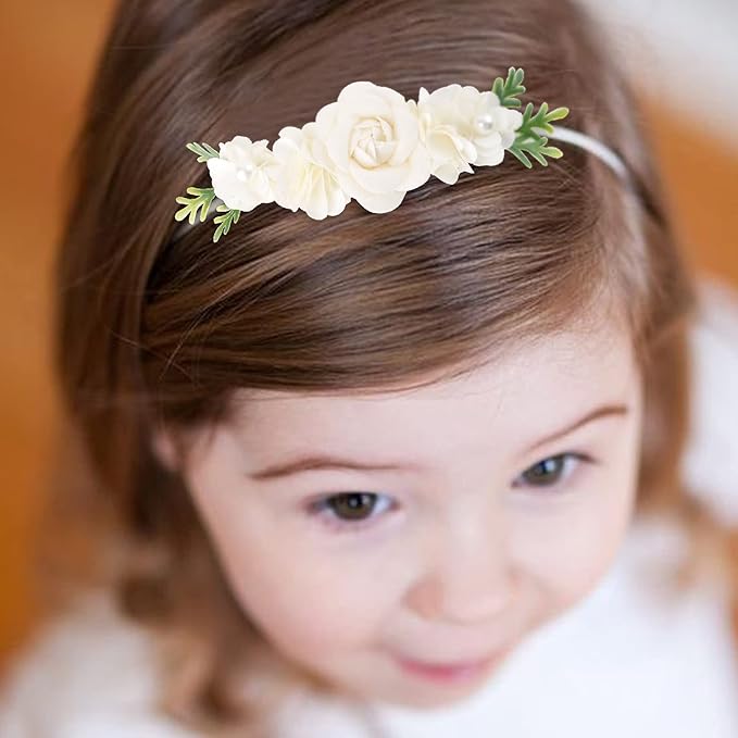 Baby Girl Headbands Nylon Flower Elastic Hairbands 6pcs Hair Accessories Gift for Newborn Infant Toddlers