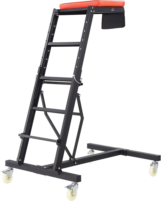 VEVOR Top Automotive Creeper, with Adjustable Height 45.7" to 66.3", 400 LBS Capacity High Creeper, 4 Swivel Caster Wheels, Heavy Duty Foldable Creeper for Auto Repair and Maintenance