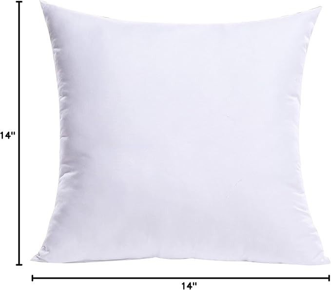 MIULEE 14x14 Inch Throw Pillow Insert for Couch Sofa Bed | Premium Virgin Filling, Soft Brushed Fabric, Decorative Pillow, Lumbar Back and Neck Support
