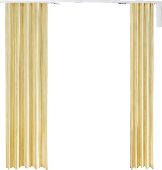 Smart Curtains System, Motorized Curtain Track 47-244 inch Adjustable Length, Motorized Rod with Remote Control, Ceiling and Wall Mount, Automated Curtain Track System (85-244in)