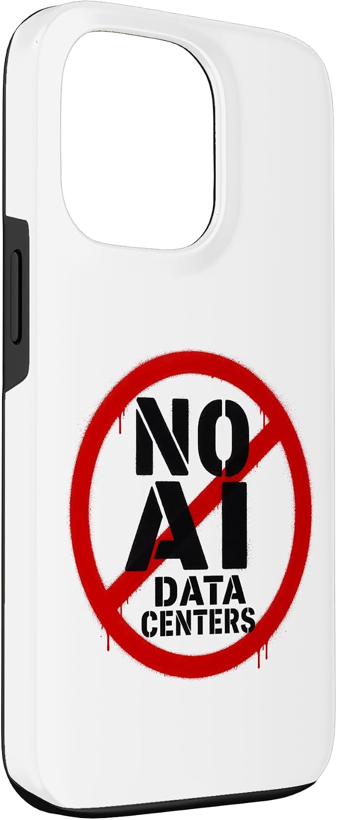 No AI Data Centers ��� Simple Minimal Spray Paint Style Text Case for iPhone 13 Pro