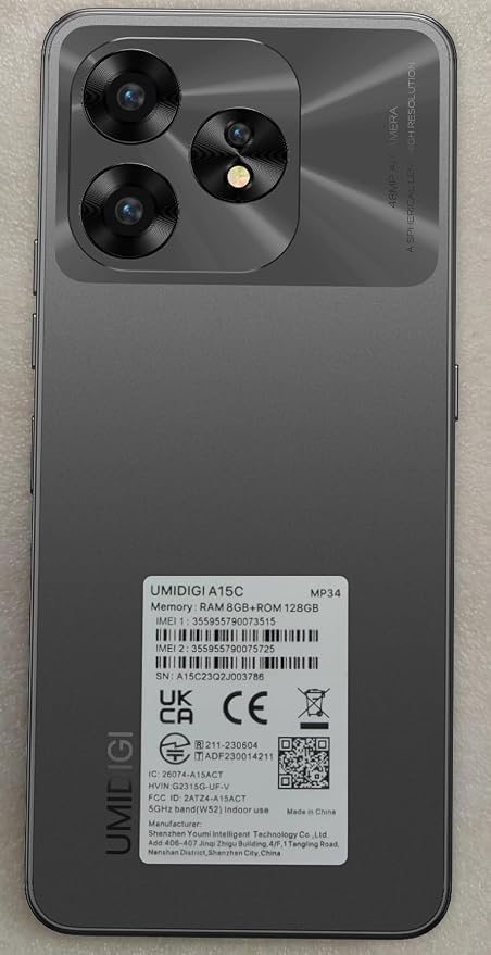 UMIDIGI A15C (8+8GB RAM+128GB ROM) Android 13 NFC Unlocked Cell Phone���48MP Ultra-Clear AI Camera Mobile Phone,5000mAh Battery Smartphone,6.7" HD Full View Display Dual Unlock Phone-Space
