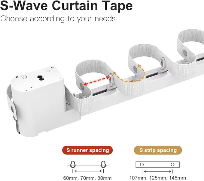 Hidden WiFi Smart Curtain Track System, 2.0N.m <30dB Quiet Brushless Motor, Automatic Ripple Fold Drapery Opener with Remote, Alexa & Google Home, 132lb Load, SX-X20 (5 meters (196.8 inches))