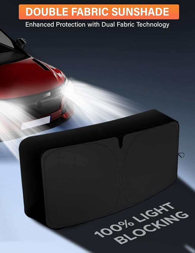 EcoNour Windshield Sunshade Compatible for Mazda 3 2014-2024 2025 2026, Sun Visor for Front Windshield & Window Sun Shade Cover, UV Heat Blocker & Protector, Car Accessories