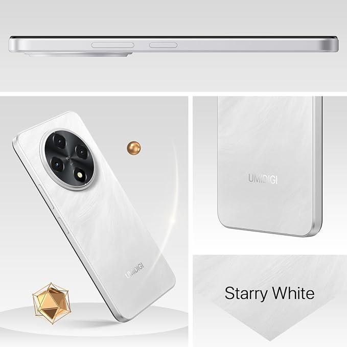 UMIDIGI G100 Unlocked Cell Phone Android 14, 6.9" HD+ 120Hz,Octa-core 12GB +128GB Expand 1TB,GPS Unlocked Smartphone,6000mAh,50MP Triple Camera,Dual 4G LTE Phone, NFC,AI Face Unlock,OTG,White