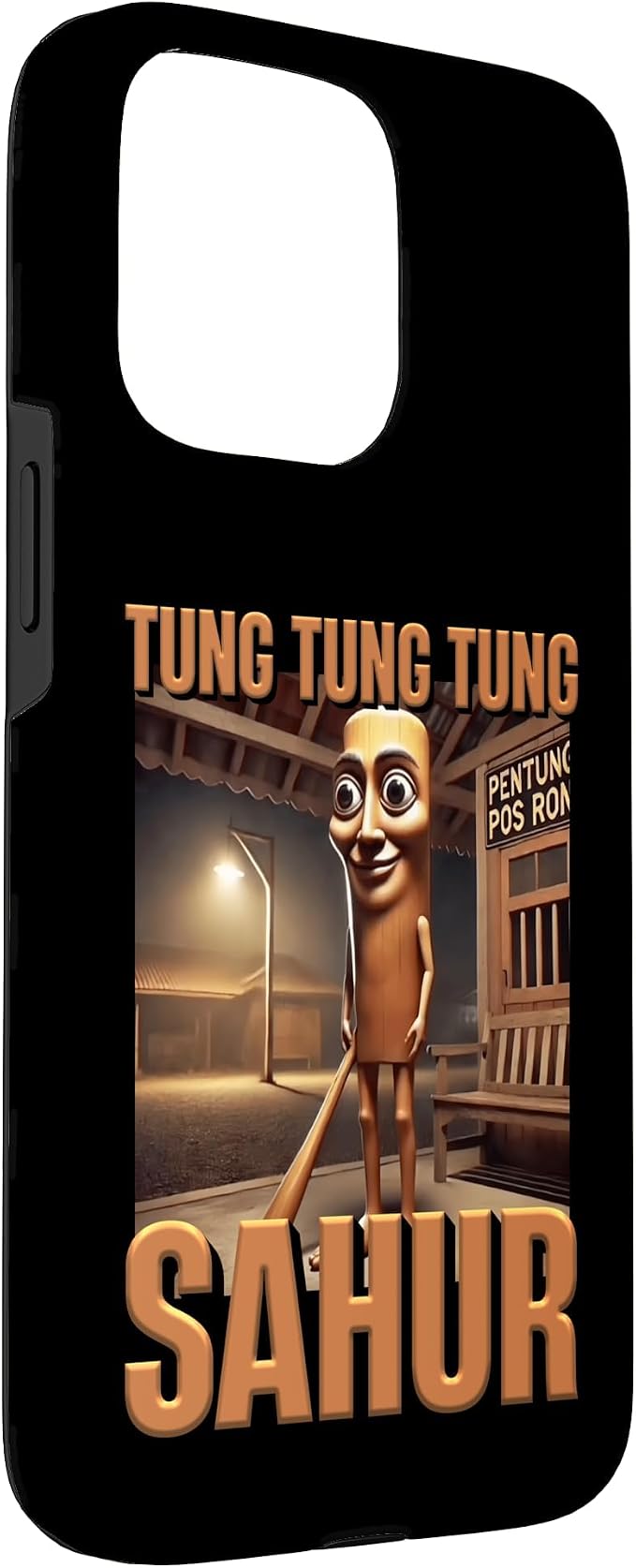 Internet Hilarious Meme AI Character Tung Tung Tung Sahur Case for iPhone 15 Pro Max