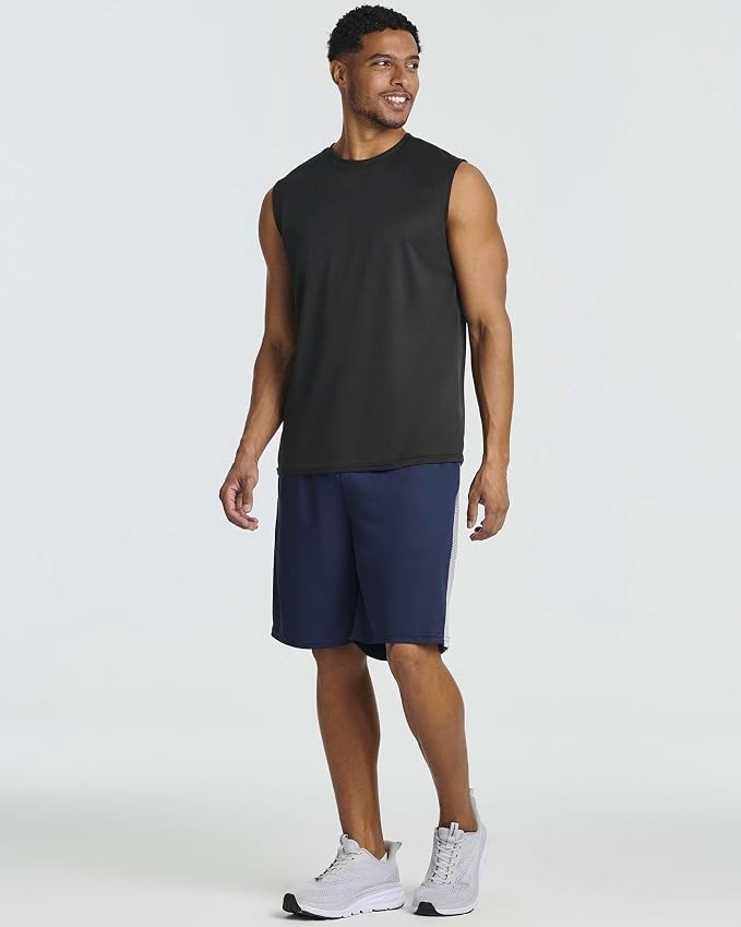 5 Pack Men's Mesh Shorts Athletic Basketball Sports Gym Workout Pockets | Cooling Moisture-Wicking, 9", Long, Quick-Dry, Breathable, Elastic Drawstring Waistband. Running, Exercise, Soccer, Training.