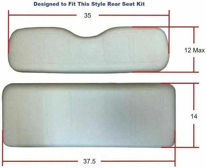 Huskey 4PCS Golf Cart Front/Rear Seat Covers for EZGO Freedom TXT 2014+, Valor Custom Two-Tone Black Diamond Stitching with Black Piping, Marine Grade Vinyl Material, Staple on Design
