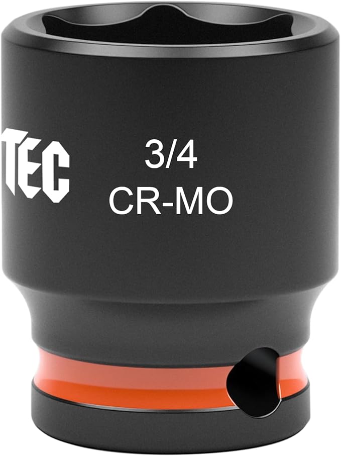 6-Point Shallow Impact Socket, 3/8-Inch Drive 3/4 Inch Socket, Cr-Mo,Automotive, Truck Maintenance, Heavy Equipment Repair