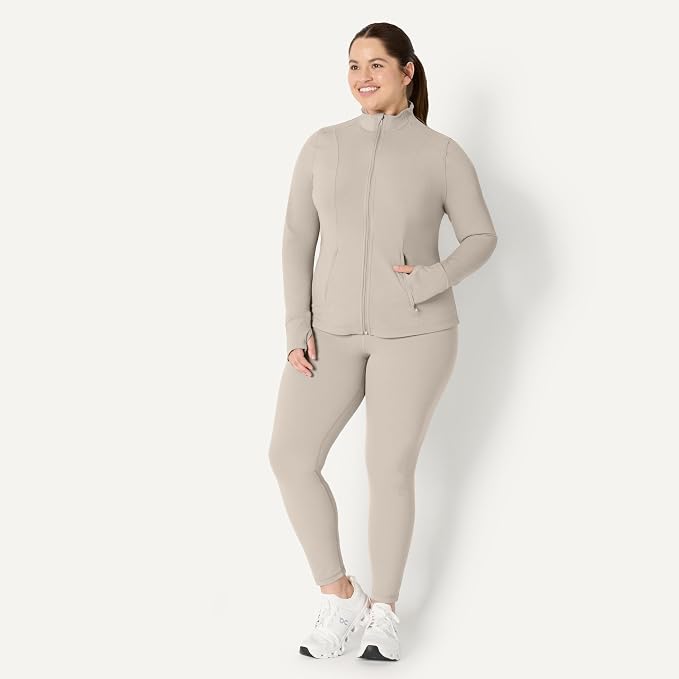 Amazon Essentials Women's Active FormFlex Buttery Soft Slim Fit Quarter Zip Long Sleeve Pullover Jacket