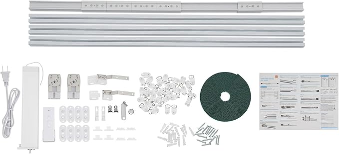 Electric Curtain Track, Retractable Motorized Curtains Rod For 2.2-4.2m/7-13.78ft, Automatic Curtain Opener Smart/Manual Control, Smart Curtains System for I-Rrail and U-Rail (For 7-13.78ft)