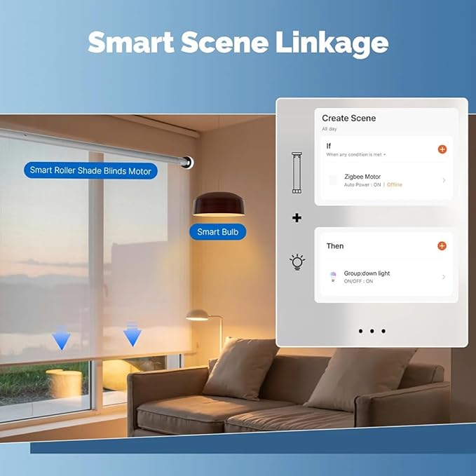 ZigBee 3.0 Smart Roller Shade Motor for 2" Tube, Heavy Duty 6.0N.m 10N.m Electric Blinds Retrofit Kit, Compatible with Alexa/Google Home (10.0 N.m Motor Suitable for Φ47mm (1.85") Groove Tube)