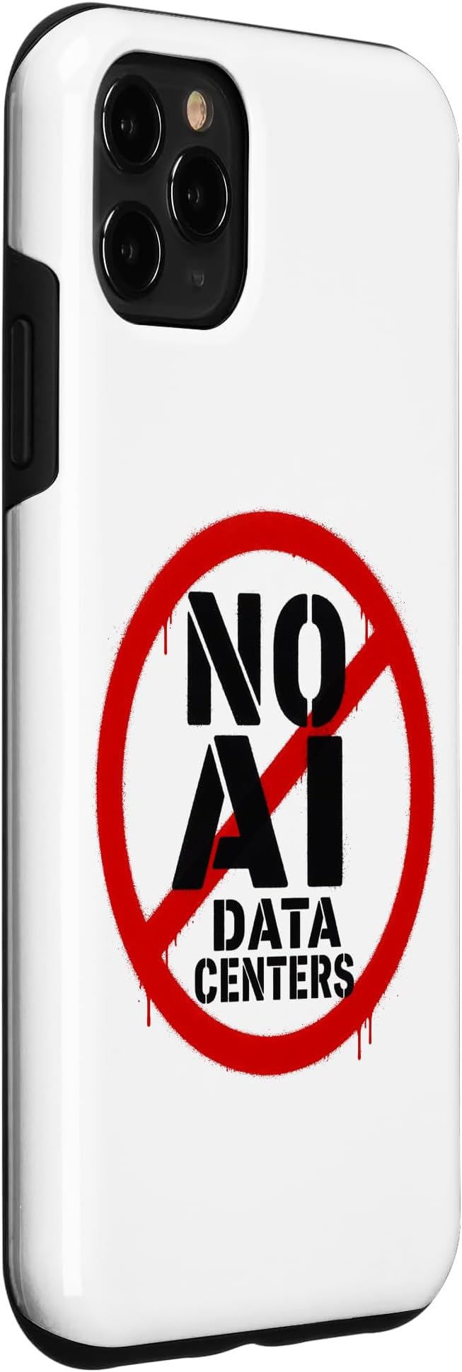 No AI Data Centers ��� Simple Minimal Spray Paint Style Text Case for iPhone 11 Pro Max