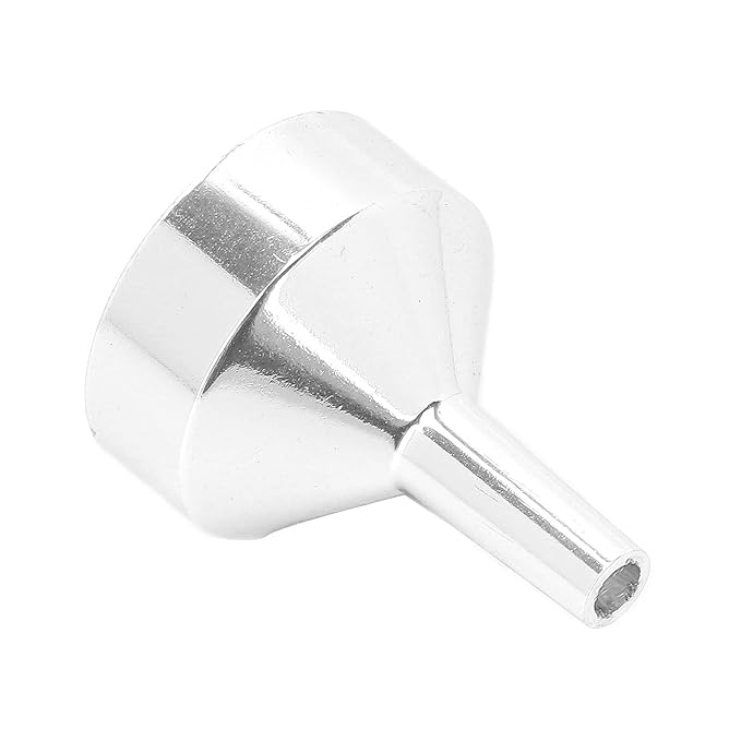 ANGGREK 10pcs Mini Aluminum Alloy Funnel Set for Filling Bottles and Transferring Cosmetics & Perfume (Silver)