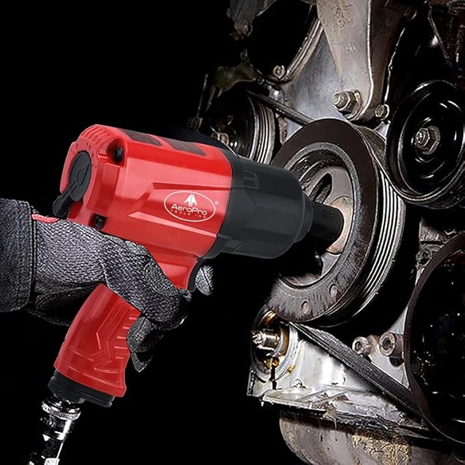 AEROPRO TOOLS 1/2-Inch Aluminum Air Impact Wrench(A398),Twin Hammer with 1380FT-LB Max Loosening Torque, Pneumatic Impact Gun, for Auto Repair, Tire Shop (Aluminum Housing)