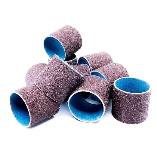 Benchmark Abrasives 1.5" x 1.5" Aluminum Oxide Abrasive Spiral Bands for Rotary Tools, Drum Sleeves for Sanding Deburring Blending Polishing on Metals Plastic Wood Rubber (10 Pack) - 400 Grit