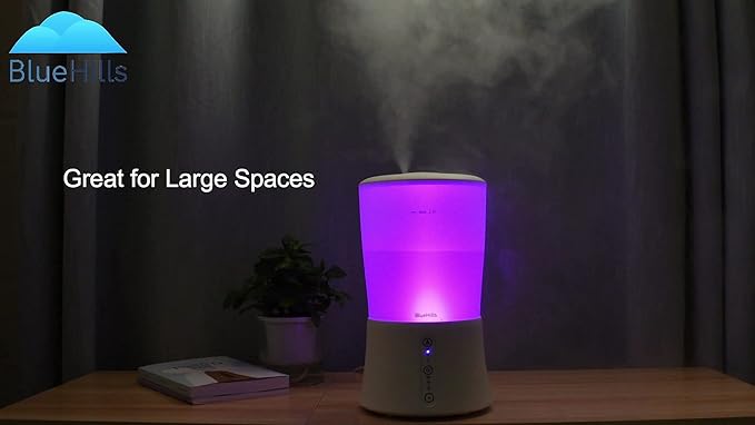 BlueHills Premium 2000 Ml Set of 2 Large Essential Oils Diffusers for Large Rooms Big Capacity Models Adjustable Cool Mist Great Gift – Value Pack of 2 White