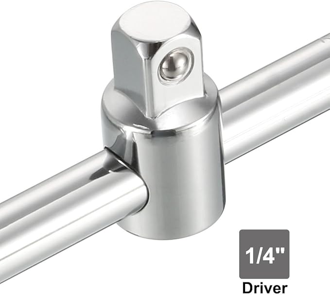 uxcell 1/4 Inch Drive Sliding Wrench Breaker Bar Adjustable T-Handle Socket Hand Tool