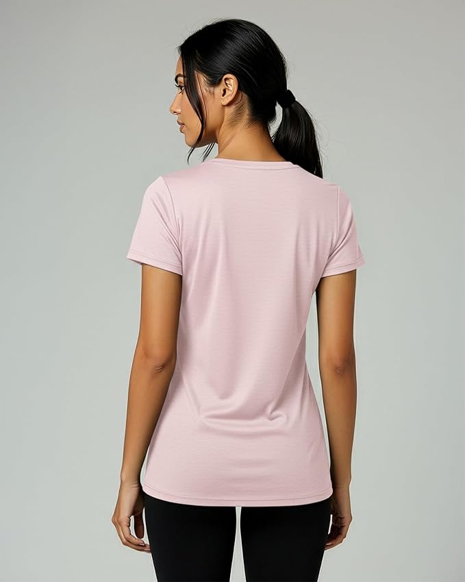 5 Pack Women's Dry Fit V Neck Workout Tops T Shirts Athletic Gym Yoga Tees | Available In Plus Size, Cooling Moisture-Wicking, Short Sleeve, Quick-Dry, Fitness, Stretch, Exercise, Running, Hiking
