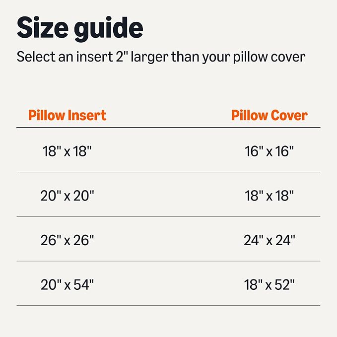 Amazon Basics Square Hypoallergenic Pillow Insert, Soft Decorative Stuffer for Sofa Bed Couch, 26 Inch, 2-Pack