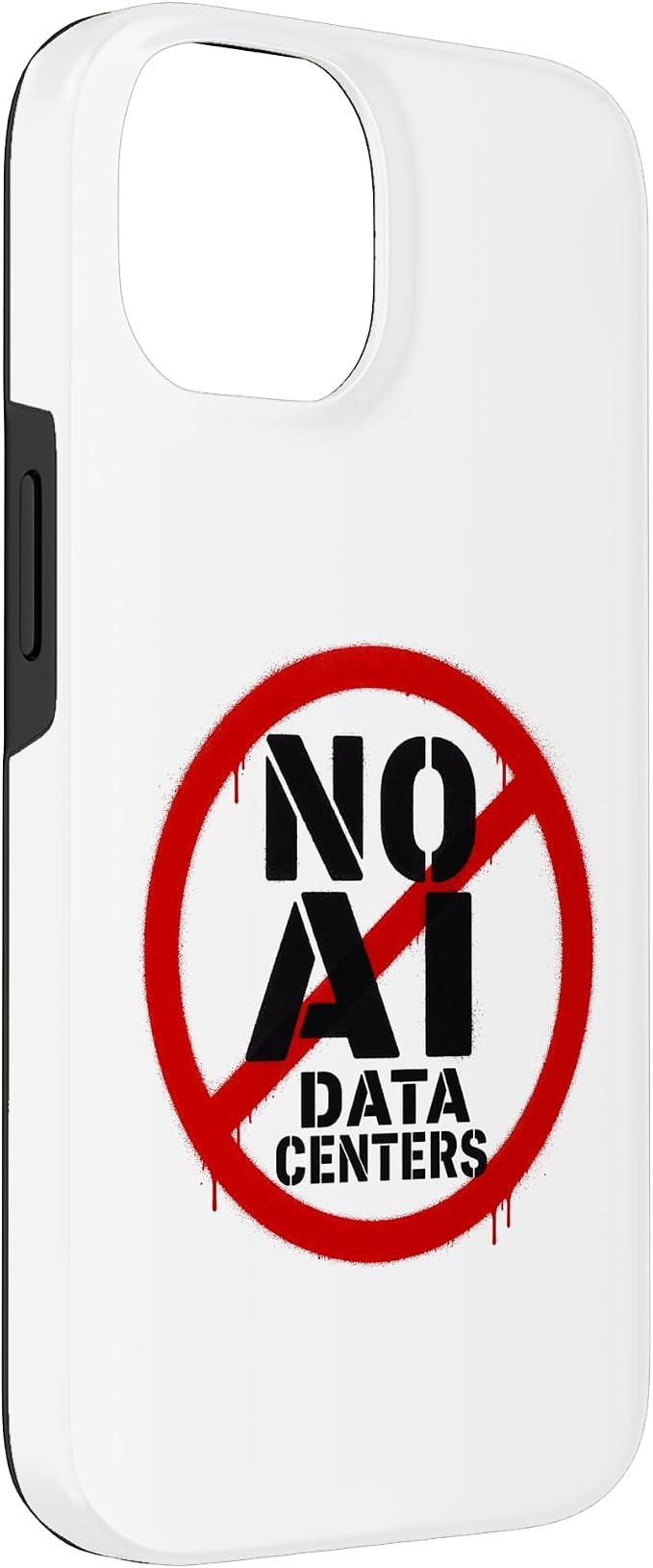 No AI Data Centers ��� Simple Minimal Spray Paint Style Text Case for iPhone 14