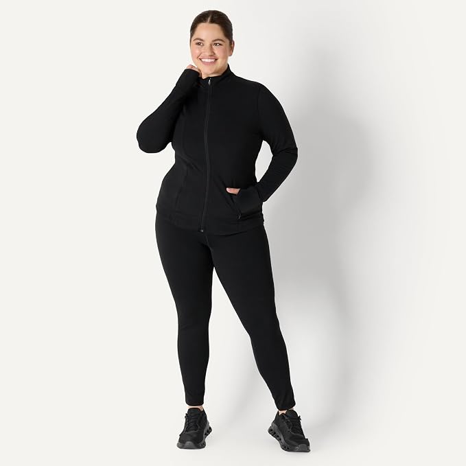 Amazon Essentials Women's Active FormFlex Buttery Soft Slim Fit Quarter Zip Long Sleeve Pullover Jacket