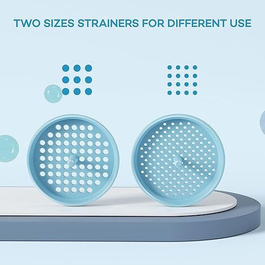 Pisol Wide Mouth Versatile Funnel, Canning Funnels for Kitchen Use, Food Grade Plastic Cooking Funnel Set with 4 Size Spouts and 2 Strainers for Filling Different Bottles and Bags, Blue