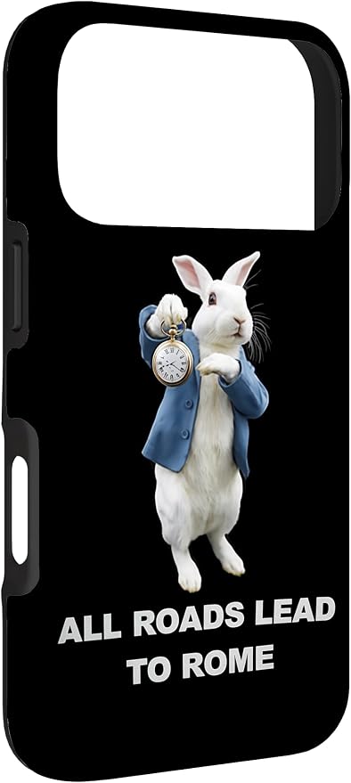 Funny AI Rabbit Meme Tshirt - All Roads Lead to Rome Humor Case for iPhone 17 Pro