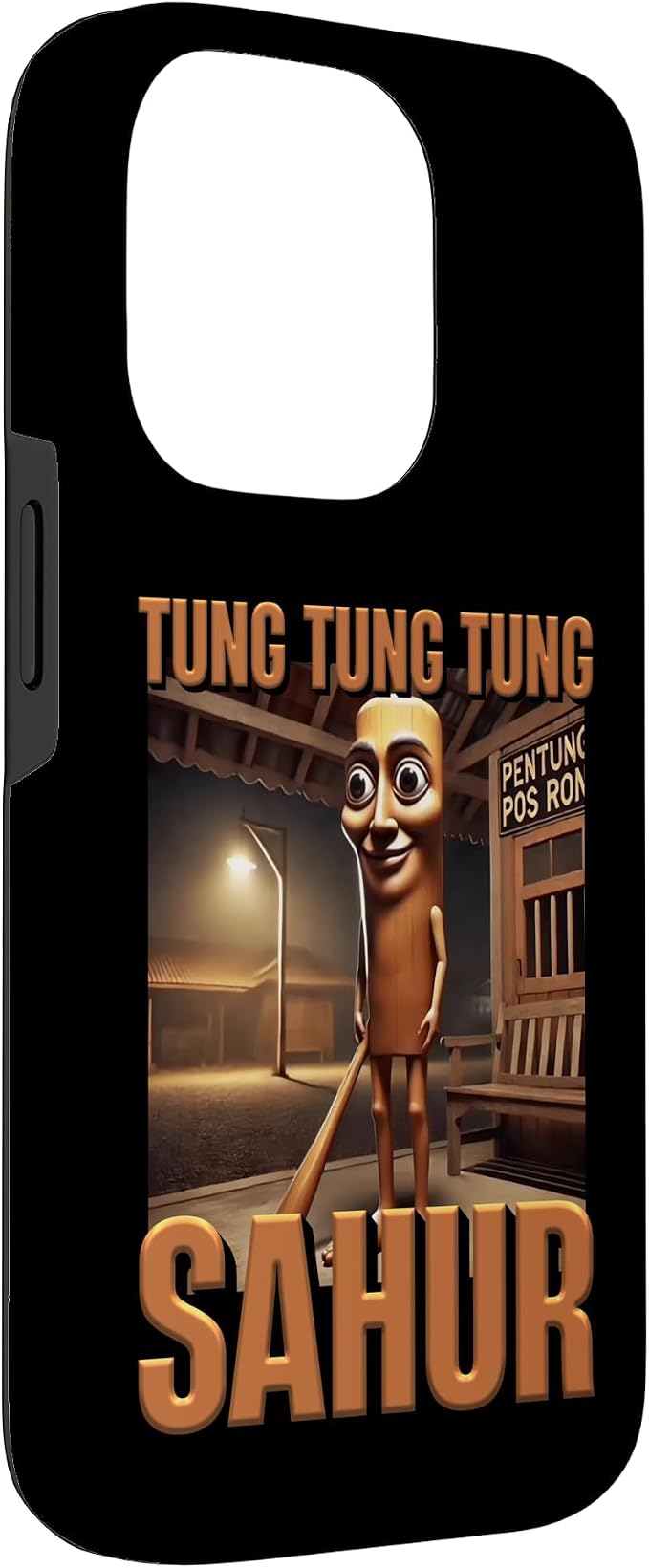 Internet Hilarious Meme AI Character Tung Tung Tung Sahur Case for iPhone 14 Pro