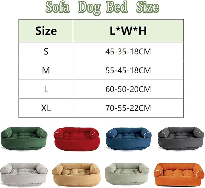 Suede Sofa Dog Bed, Multiple Sizes Orthopedic Memory Foam Mattress, Durable and Calming, Washable Dog Bed with Anti-Slip Bottom L Blue