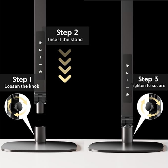 LitONES LED Desk Lamp for Home Office, Soft Edge-lit Design - Modern Style | Eye-Caring Diffused Light, Professional Computer Light for Reading, Crafts & Zoom, Dimmable with 30 Modes, Memory & Timer