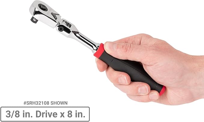 TEKTON 3/8 Inch Drive Flex Head Quick-Release Comfort Grip Ratchet Set, 2-Piece (8, 12 in.) | SRH91302
