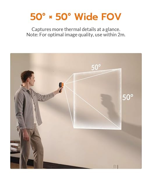 GT16S Thermal Imaging Camera with Smart AI Scene Detection, Thermometer Mode, 240��240 UIRA-IR Resolution, -4��F-1202��F Temp Alarm, 11h Runtime, Infrared Camera for HVAC Home Inspection