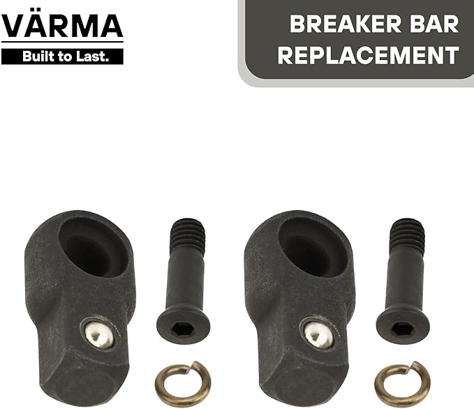 1/2" Breaker Bar Replacement Head Kit (2 PACK) – Advanced Washer-Tension Drive Head – Stays at Any Angle, No Flopping – CR-MO Breaker Bar Maintenance Pack with Drive Squares & Screws
