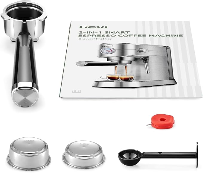 Gevi 20 Bar Compact Espresso Machine for Home,Latte、Cappuccino Coffee Maker | Removable Water Tank; Include Necessary Accessories; Can Make Americanos; Easy to Clean and Maintain; with Milk Frother;