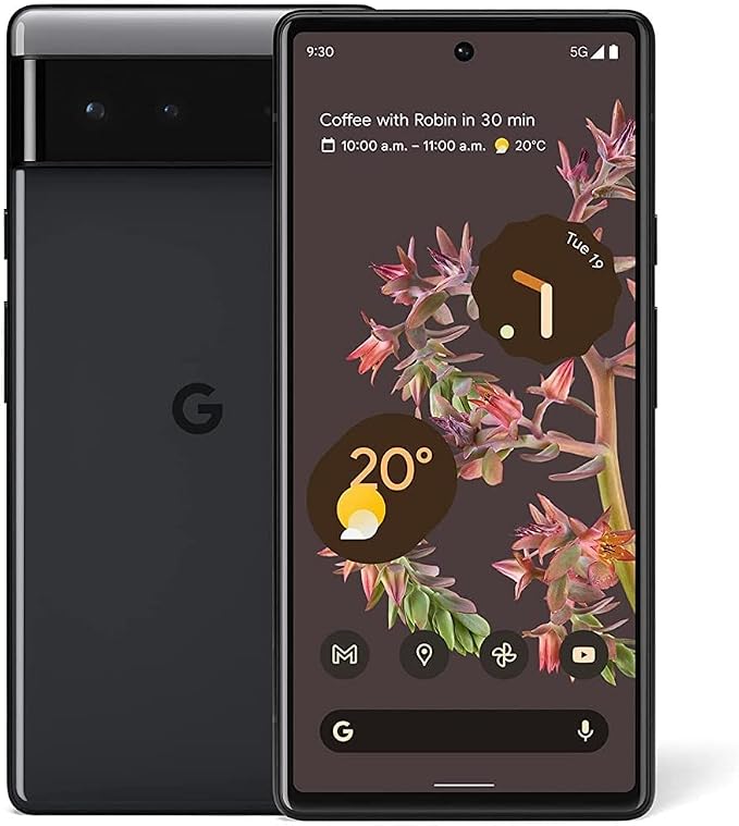 Google Pixel 6 ��� 5G Android Phone - Unlocked Smartphone with Wide and Ultrawide Lens - 128GB - Stormy Black