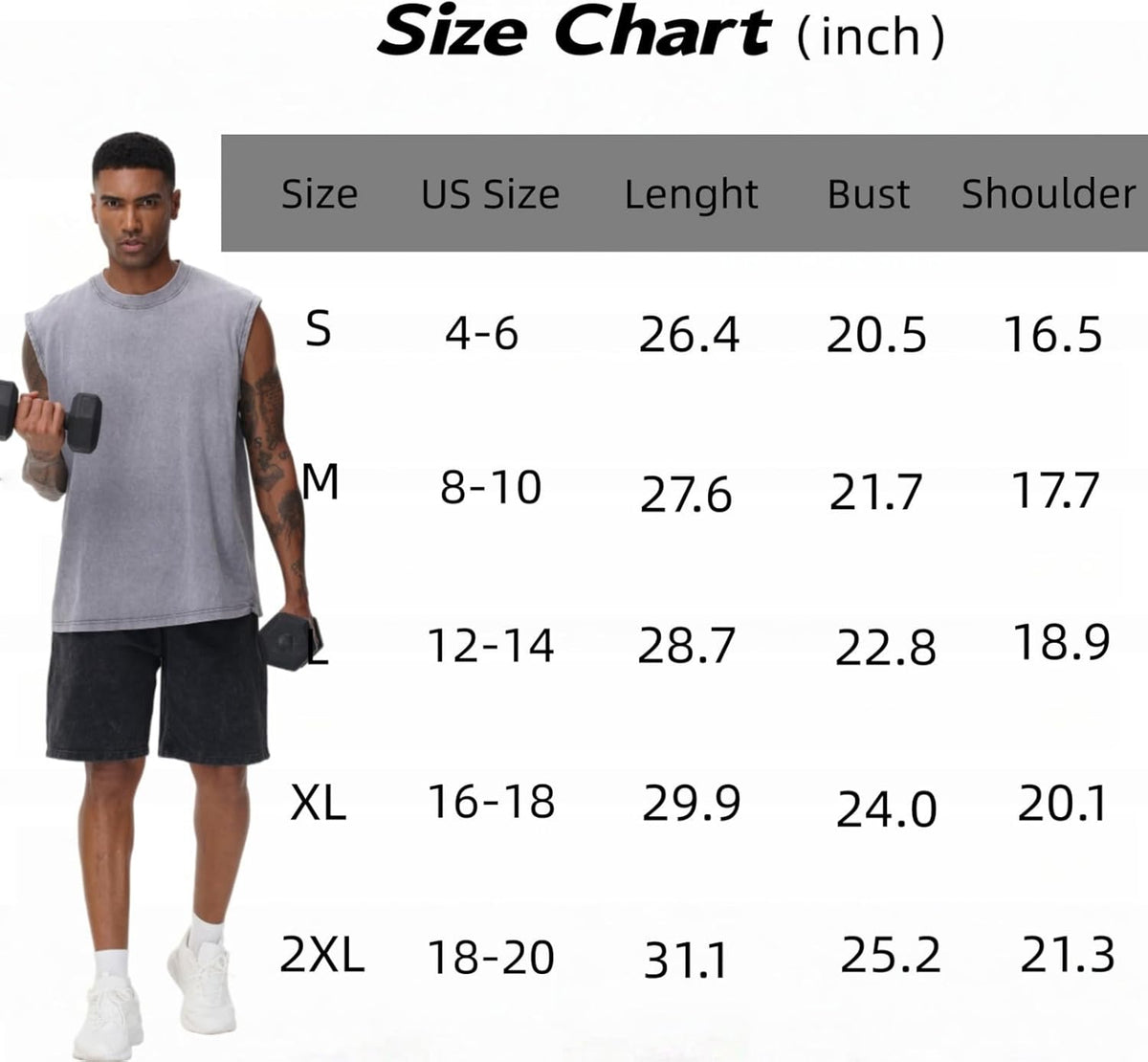 Skiennix Men's Workout Tank Tops - Sleeveless Muscle Shirt for Gym & Running | Acid Wash Loose Fit Tee
