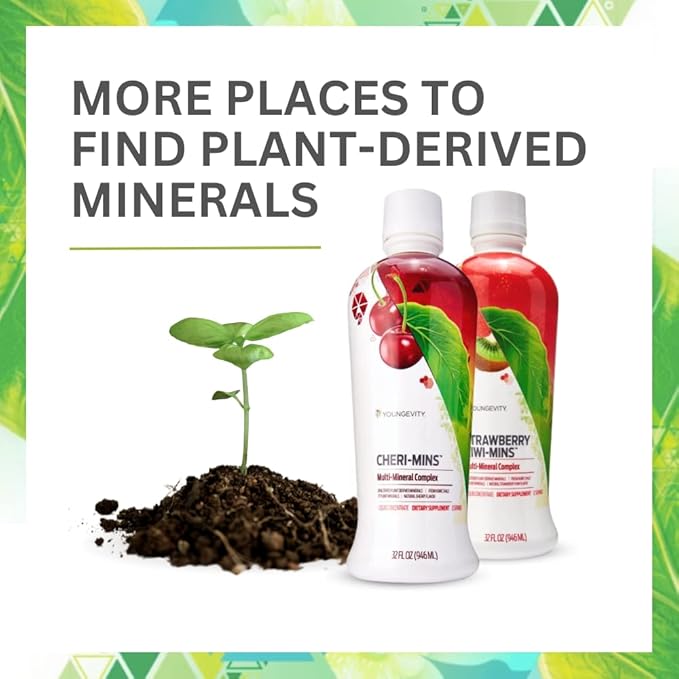 Youngevity Plant Derived Liquid Minerals - 77+ Natural Unaltered Trace Minerals - 19,000mg Plant Mineral Solids - Colloidal Form Humic Shale - (32 oz Pack of 3)