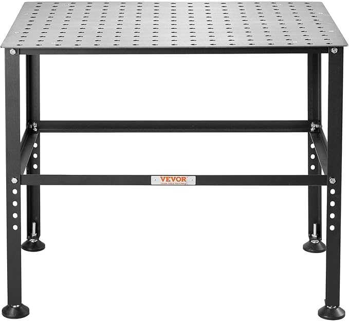 VEVOR Welding Table 36" x 24", 800LBS Capacity Welding Workbench Table, Heavy-Duty Work Bench with 0.63" Fixture Holes and Non-Slip Foot Pads for Welding Assembly Repair Works