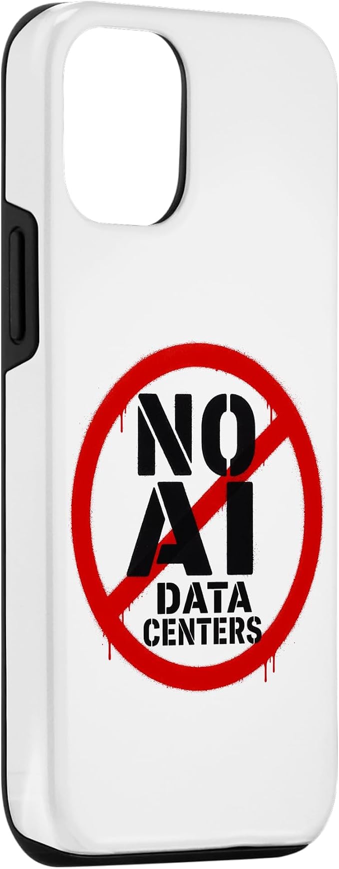 No AI Data Centers ��� Simple Minimal Spray Paint Style Text Case for iPhone 12/12 Pro