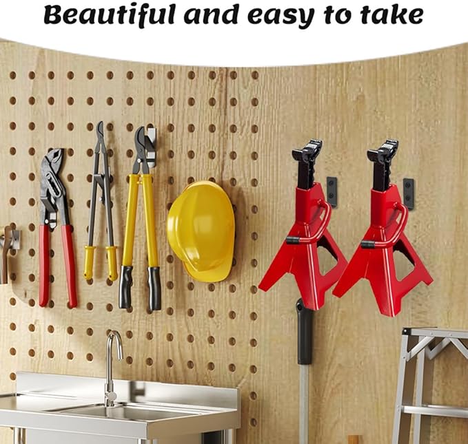 8 Packs Jack Stand Wall Mount Organizer, Car Jack Stands Wall Hooks for Hanging, Universal Upgrade Designed Garage Hooks, Heavy Duty Hooks Fits 2 & 3 & 4 & 5 & 6 Ton Heavy Duty Jack Stands