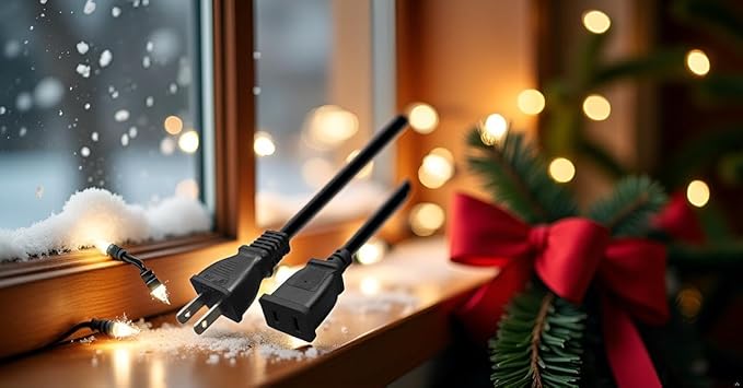 Toptekits (5ft/1.5m) USA Outlet Saver Power Extension Cord Cable 125V 15A 2-Prong 2 Outlets for NEMA 5-15P to NEMA 5-15R