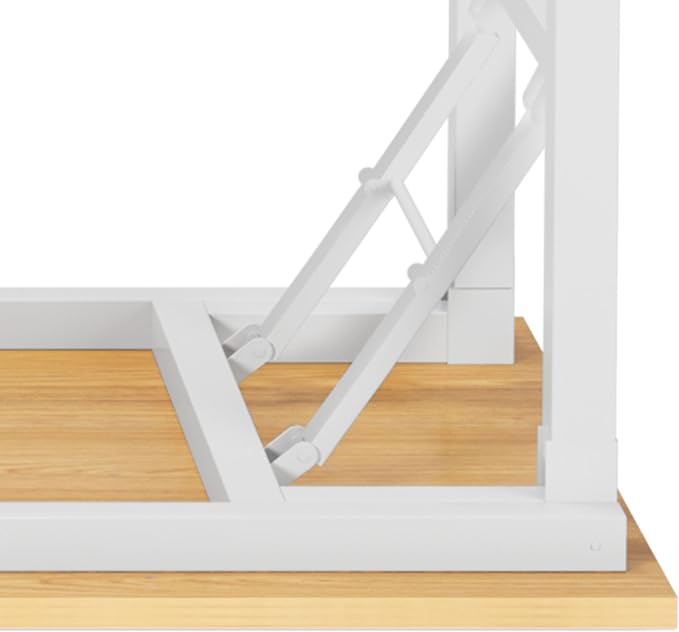 Need Office Computer Desk 60 Inch Sturdy Folding Laptop Table Teak | White Frame Writing Gaming Work Table/Foldable Home Office Desk/Sewing Table, No Assembly Required