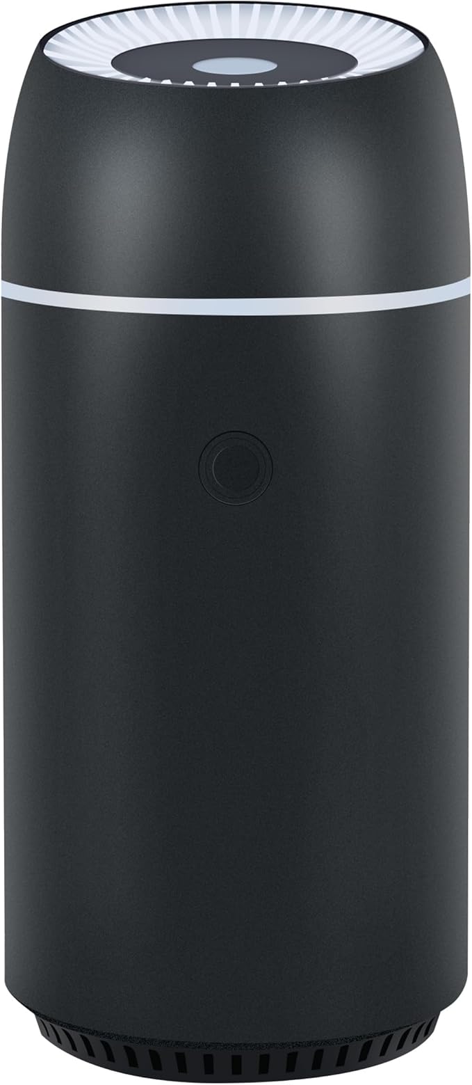 Car Diffuser for Essential Oils Portable Mini Ultrasonic Mist Humidifier 100ml USB Aromatherapy Diffuser Freshener with Colorful Lights for Small Space Home Office Bedroom (Black)