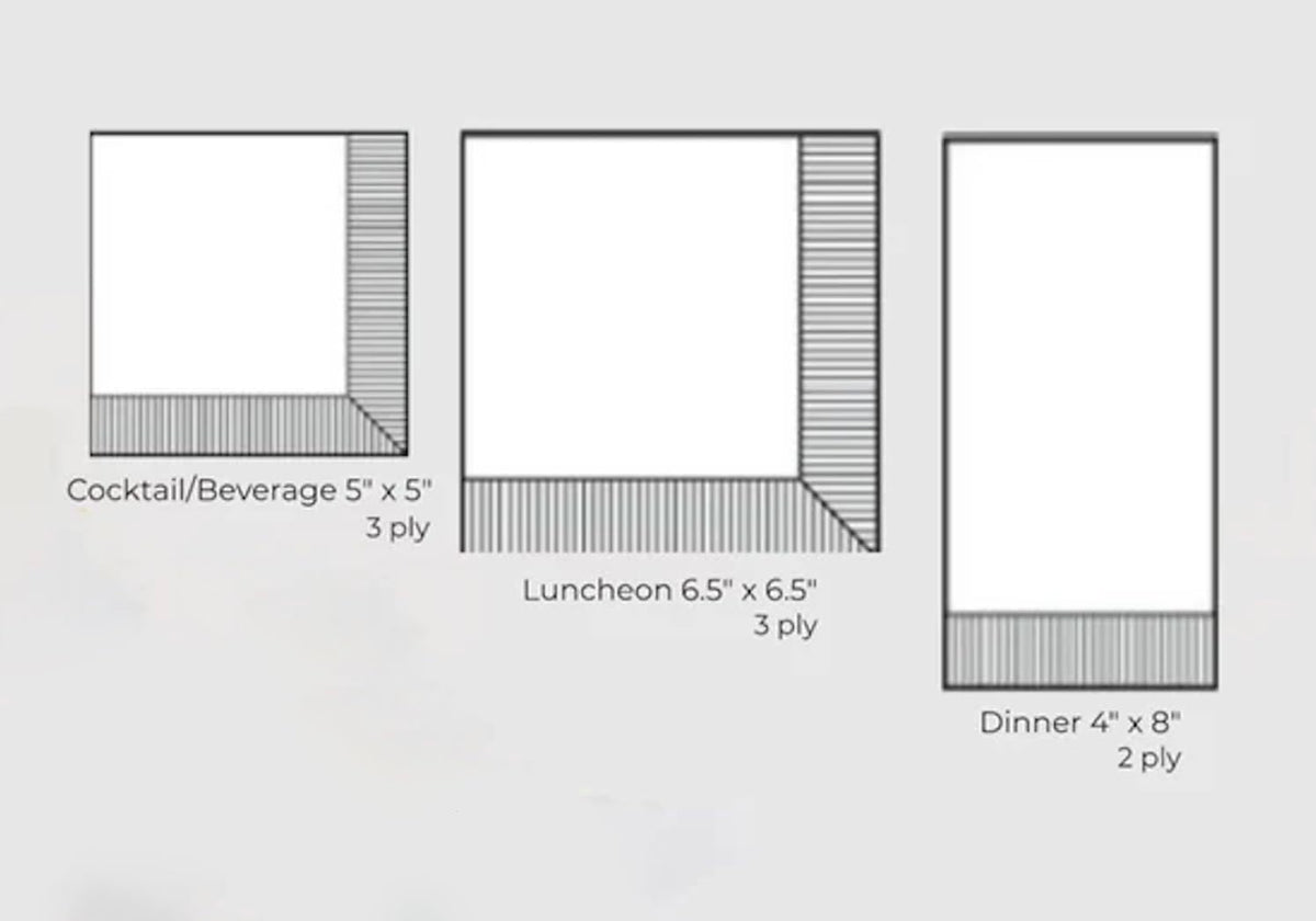 IHR Ideal Home Range Party Napkins Disposable 3-Ply Paper Lunch Napkin Pack, 6.5" x 6.5", Reed, 20-Count